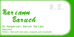 mariann baruch business card